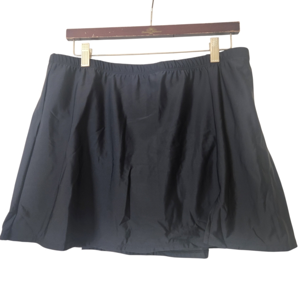 Swim Solutions Beach Summer Black Swim Skirted Bottom Size 20